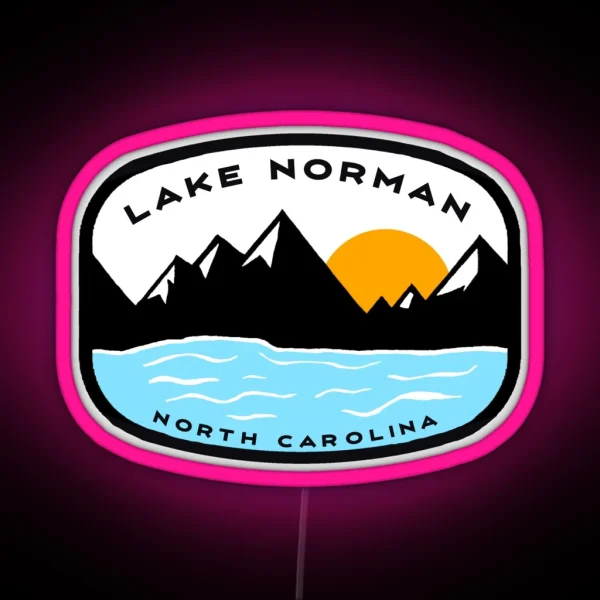 Lake Norman North Carolina Vintage Retro Adventure Travel Mountain Hiking Camping RGB Neon Sign