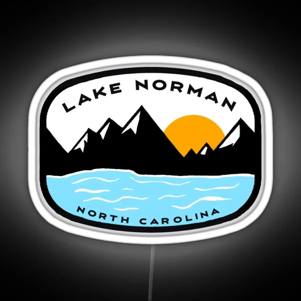 Lake Norman North Carolina Vintage Retro Adventure Travel Mountain Hiking Camping RGB Neon Sign