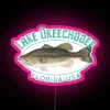 Lake Okeechobee Florida Largemouth Bass Design RGB Neon Sign - Image 6