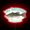 Lake Okeechobee Florida Largemouth Bass Design RGB Neon Sign - Image 2