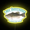 Lake Okeechobee Florida Largemouth Bass Design RGB Neon Sign - Image 5