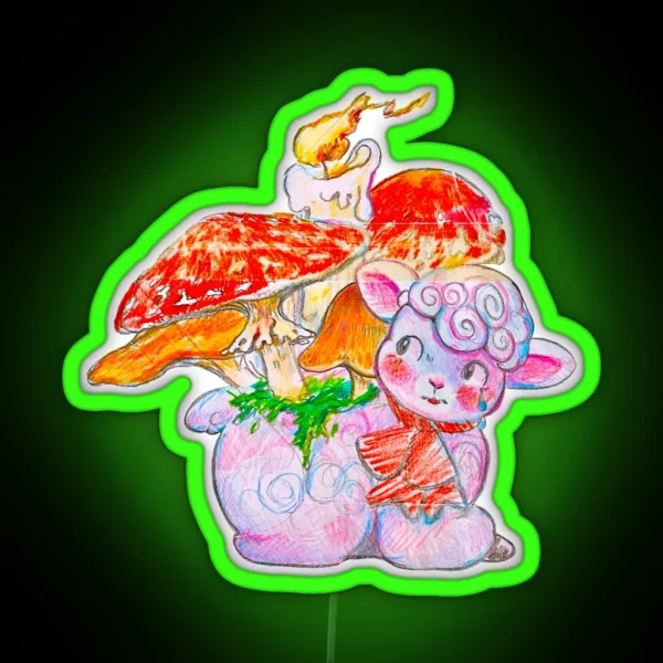 Lamb Planter RGB Neon Sign
