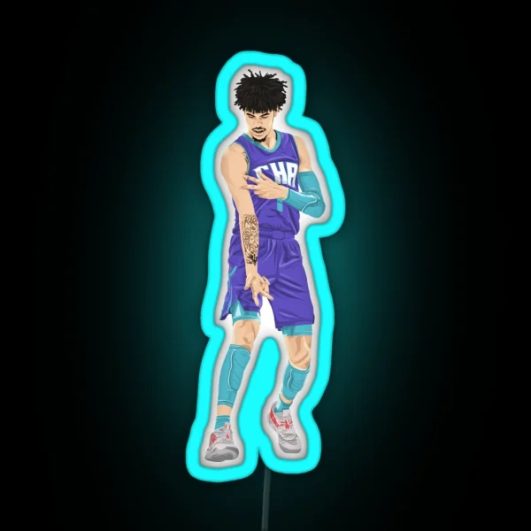 Lamelo Ball Signature Pose RGB Neon Sign