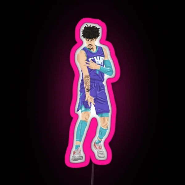 Lamelo Ball Signature Pose RGB Neon Sign