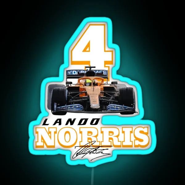 Lando Norris 4 RGB Neon Sign