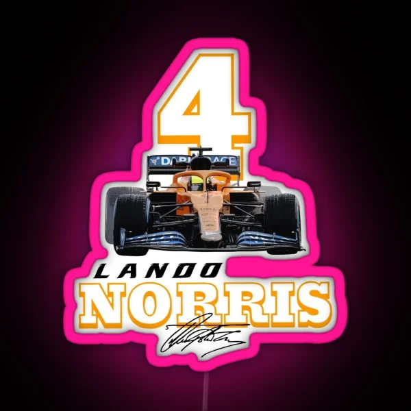 Lando Norris 4 RGB Neon Sign