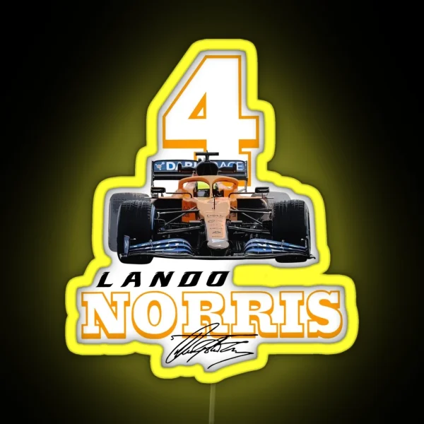 Lando Norris 4 RGB Neon Sign