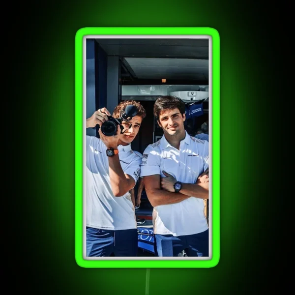 Lando Norris And Carlos Sainz RGB Neon Sign