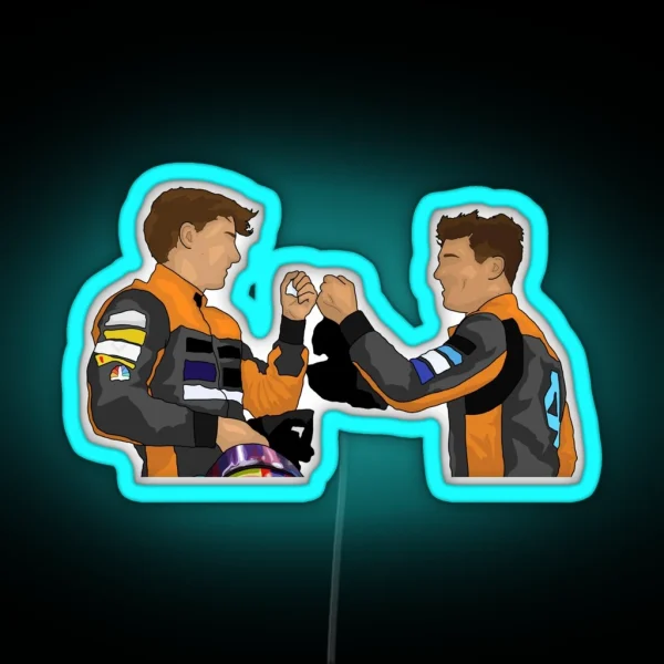 Lando Norris And Oscar Piastri RGB Neon Sign