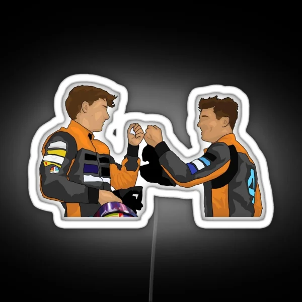 Lando Norris And Oscar Piastri RGB Neon Sign