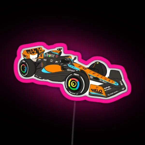 Lando Norris F1 Car RGB Neon Sign