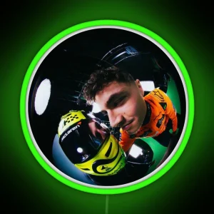 Lando Norris Fisheye Formula One RGB Neon Sign