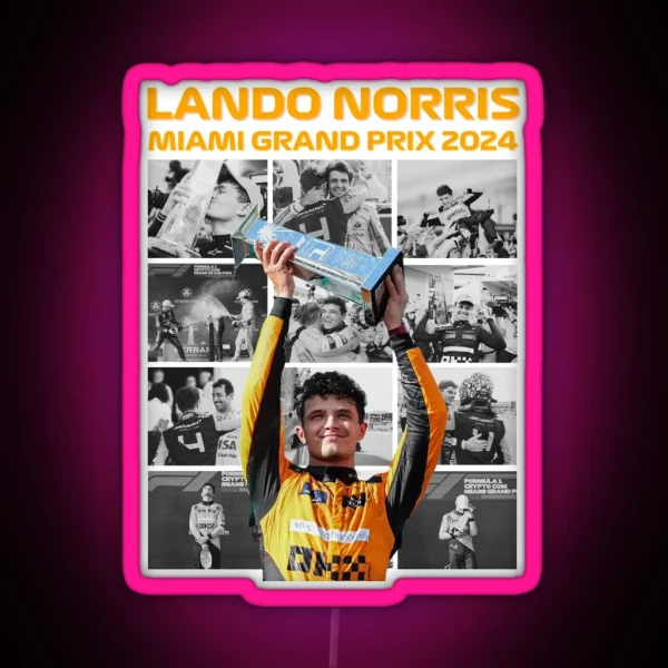 Lando Norris Formula 1 Mclaren Miami GP Win RGB Neon Sign