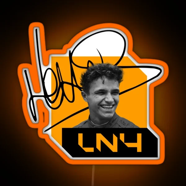 Lando Norris Signature Black RGB Neon Sign