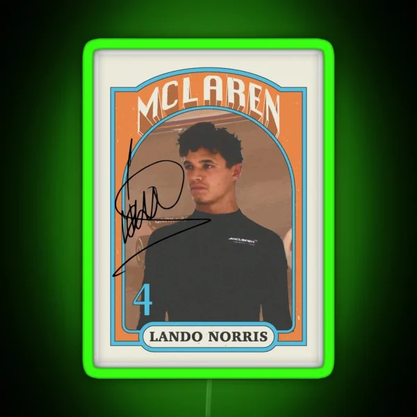 Lando Norris Trading Card RGB Neon Sign