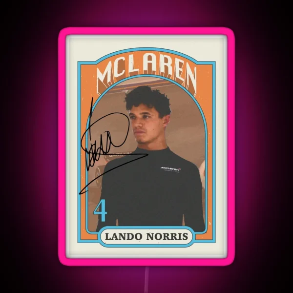 Lando Norris Trading Card RGB Neon Sign