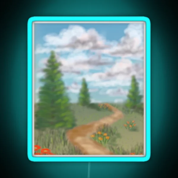 Landscape With Fir Trees RGB Neon Sign