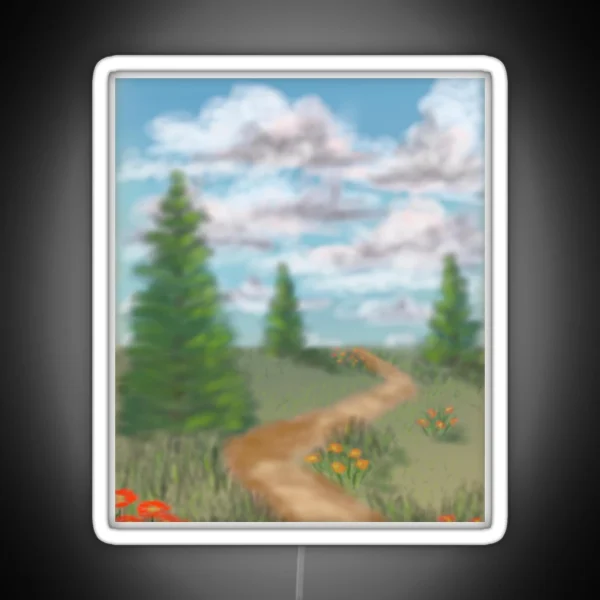 Landscape With Fir Trees RGB Neon Sign