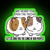 Large Guinea Pig Cute Funny We Heard You Open The Fridge RGB Neon Sign - Image 4