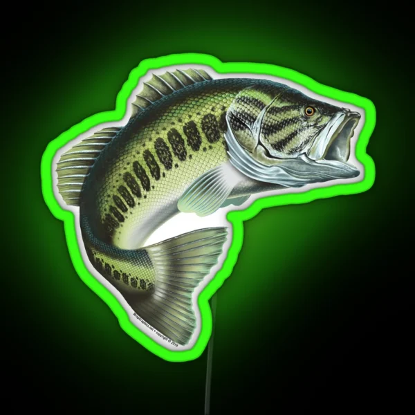 Largemouth Bass 3 RGB Neon Sign