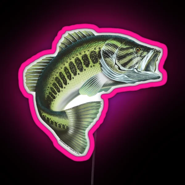 Largemouth Bass 3 RGB Neon Sign