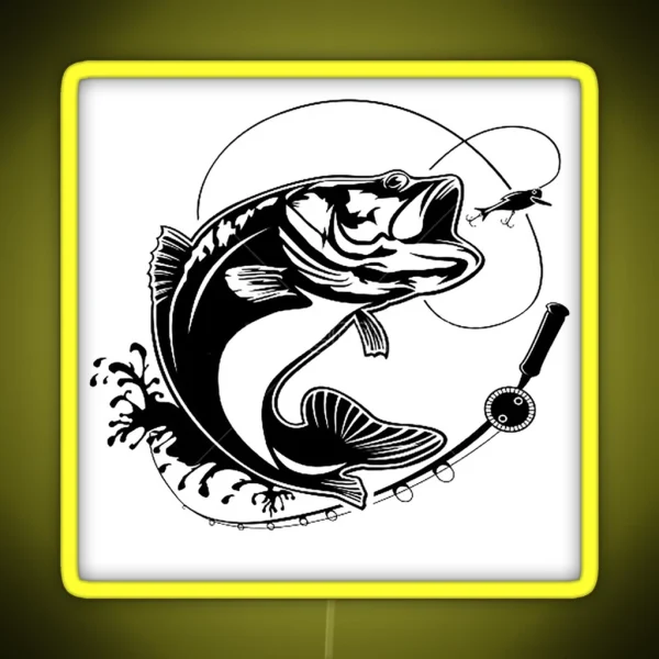 Largemouth Bass Action RGB Neon Sign