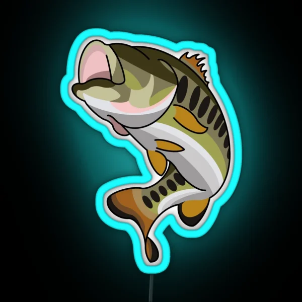 Largemouth Bass Artwork RGB Neon Sign