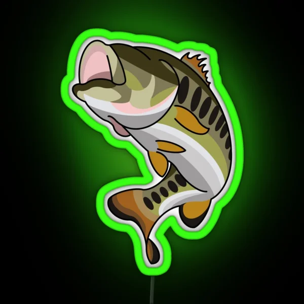 Largemouth Bass Artwork RGB Neon Sign