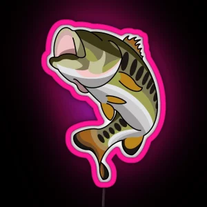 Largemouth Bass Artwork RGB Neon Sign