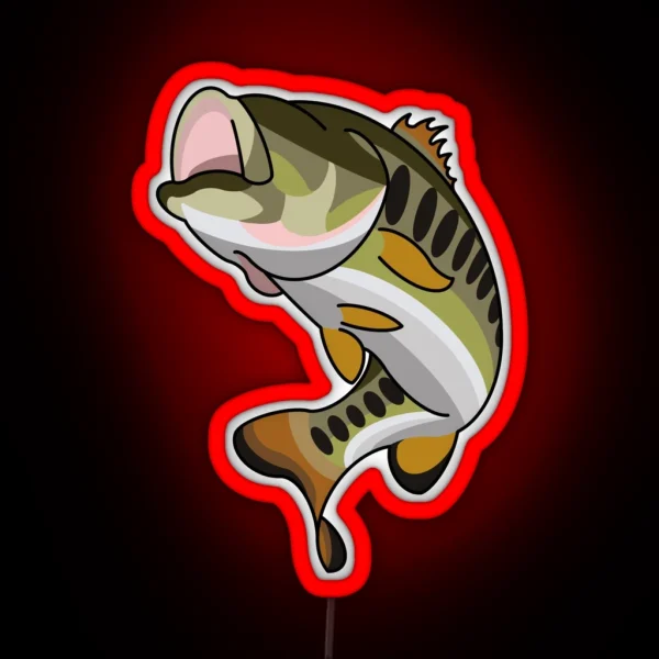 Largemouth Bass Artwork RGB Neon Sign