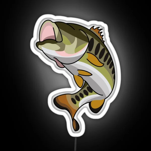 Largemouth Bass Artwork RGB Neon Sign