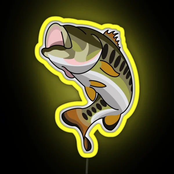 Largemouth Bass Artwork RGB Neon Sign