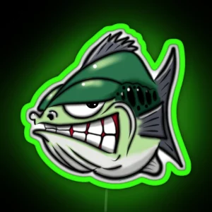 Largemouth Bass Cartoon RGB Neon Sign