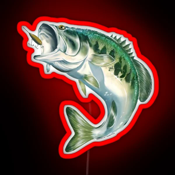 Largemouth Bass Christmas Fish Design 2 RGB Neon Sign