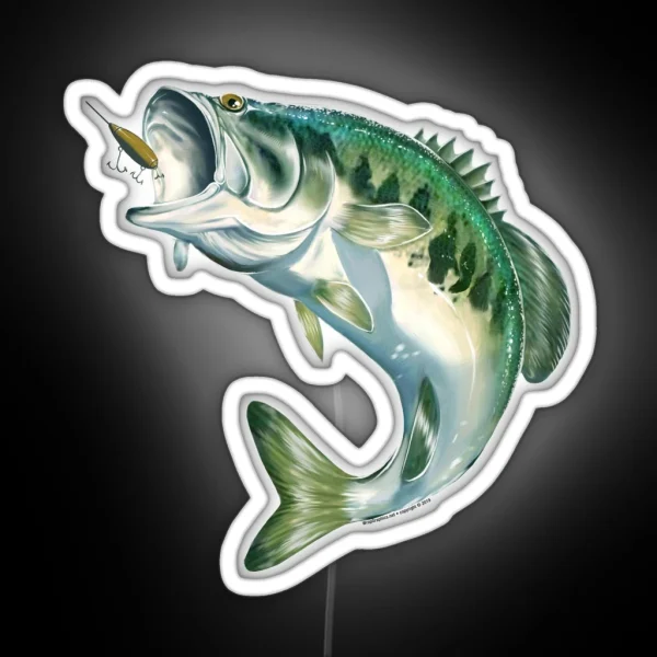 Largemouth Bass Christmas Fish Design 2 RGB Neon Sign