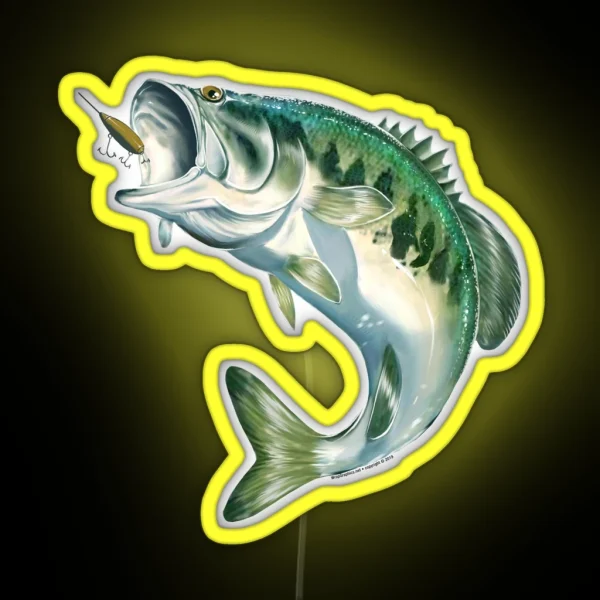 Largemouth Bass Christmas Fish Design 2 RGB Neon Sign