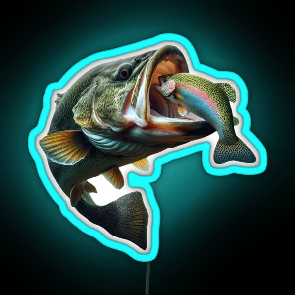 Largemouth Bass Design RGB Neon Sign