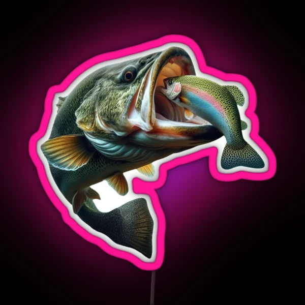 Largemouth Bass Design RGB Neon Sign
