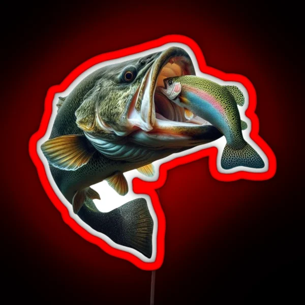Largemouth Bass Design RGB Neon Sign