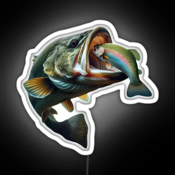 Largemouth Bass Design RGB Neon Sign