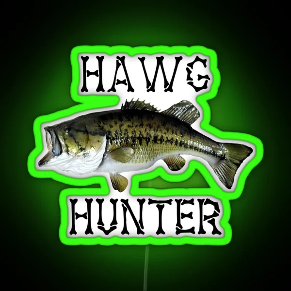 Largemouth Bass Fishing Hawg Hunter Real Largemouth Bass Fish High Quality Bass Fishing RGB Neon Sign