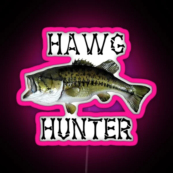 Largemouth Bass Fishing Hawg Hunter Real Largemouth Bass Fish High Quality Bass Fishing RGB Neon Sign