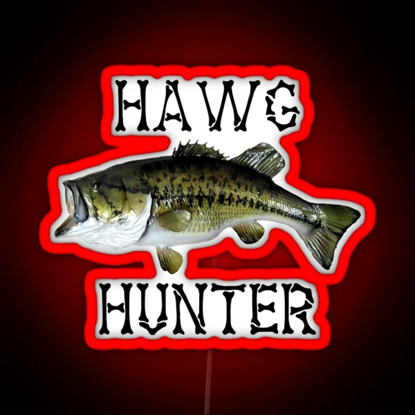 Largemouth Bass Fishing Hawg Hunter Real Largemouth Bass Fish High Quality Bass Fishing RGB Neon Sign