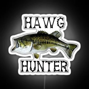 Largemouth Bass Fishing Hawg Hunter Real Largemouth Bass Fish High Quality Bass Fishing RGB Neon Sign