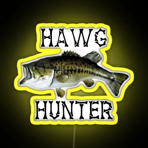 Largemouth Bass Fishing Hawg Hunter Real Largemouth Bass Fish High Quality Bass Fishing RGB Neon Sign