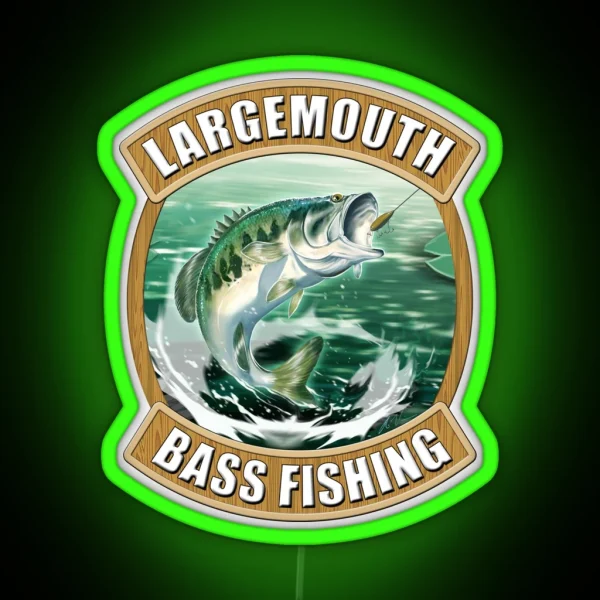 Largemouth Bass Fishing RGB Neon Sign