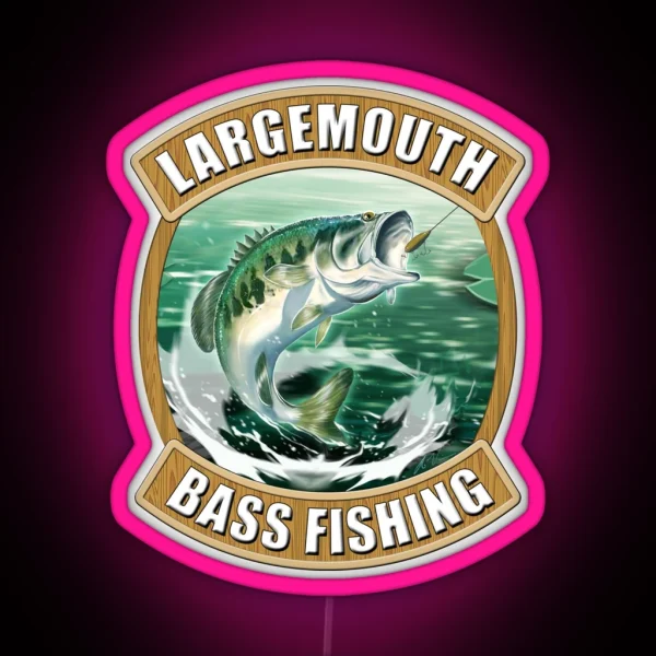 Largemouth Bass Fishing RGB Neon Sign