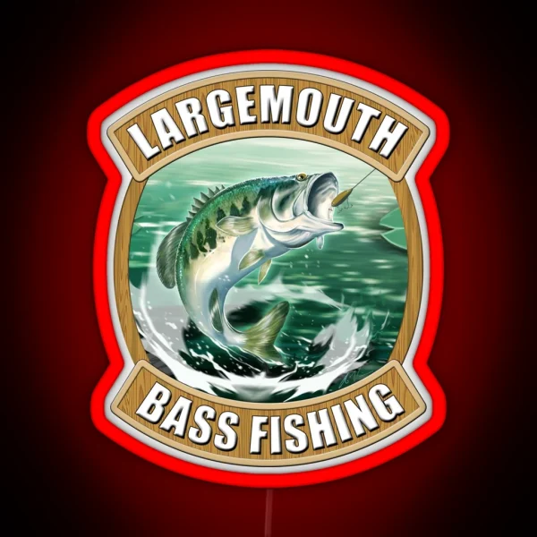 Largemouth Bass Fishing RGB Neon Sign