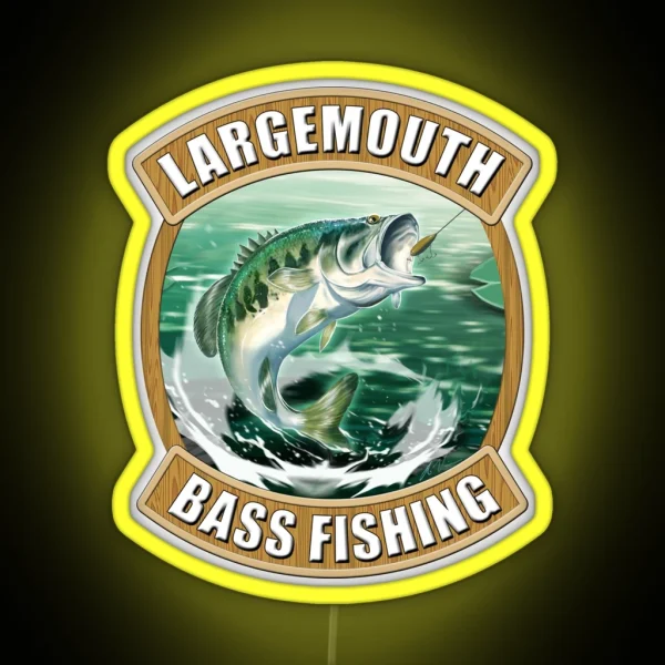 Largemouth Bass Fishing RGB Neon Sign