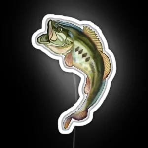 Largemouth Bass Jumping RGB Neon Sign